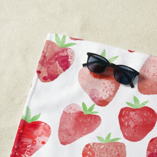 Serviette De Plage Fruit d'aquarelle fraise (En situation)