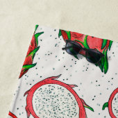 Serviette De Plage Fruit de dragon rouge sur blanc (En situation)