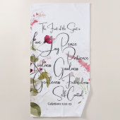 Serviette De Plage Fruit de l'Esprit rose floral (Devant)