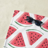 Serviette De Plage Fruit d'été rose pâle Motif de pastèque (En situation)
