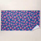 Serviette De Plage Fruit motif de pastèque bleu (Devant)