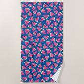 Serviette De Plage Fruit motif de pastèque bleu (Devant)