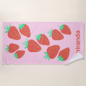 Serviette De Plage Fruité Fruity Fun Fun NOM PERSONNALISÉ (Devant)