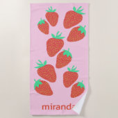 Serviette De Plage Fruité Fruity Fun Fun NOM PERSONNALISÉ (Devant)
