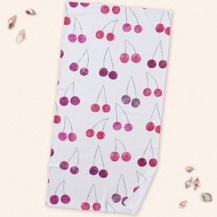Serviette De Plage Fruits aquarelle cerise