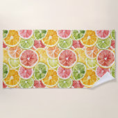 Serviette De Plage Fruits Citriques Lime Citron Orange Pamplemousse (Devant)