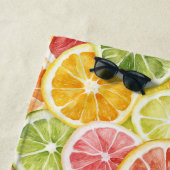 Serviette De Plage Fruits Citriques Lime Citron Orange Pamplemousse (En situation)