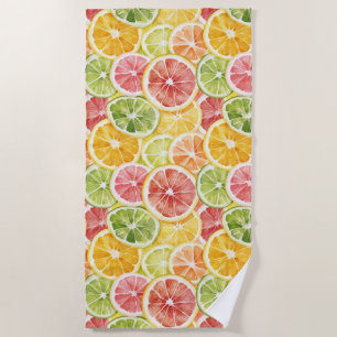 Serviette De Plage Fruits Citriques Lime Citron Orange Pamplemousse