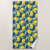 SERVIETTE DE PLAGE FRUITS DE CITRON DANS LE BLEU CAMPAGNE (Devant)
