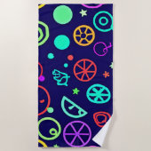 Serviette De Plage Fruits de Neon Couleurs Motifs (Devant)