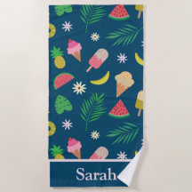 Fruits d'été, Feuilles tropicaux et crème glacée N