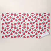 Serviette De Plage Fruits d'été Joli Watermelon Love Hearts Imprimer (Devant)