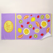 Serviette De Plage Fruits d'été relevés monogrammés (Devant)
