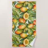Serviette De Plage Fruits et feuilles de mangue (Devant)