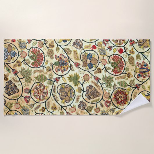 Serviette De Plage Fruits et fleurs de broderie (Devant)