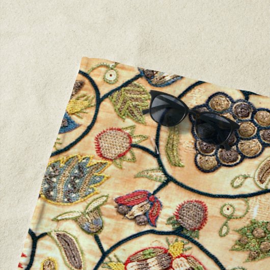Serviette De Plage Fruits et fleurs de broderie (En situation)