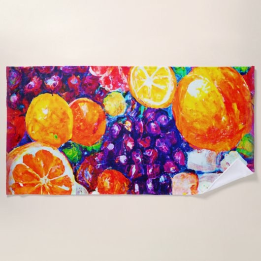 Serviette De Plage "Fruits frais Motif" Cute Art. Acheter Maintenant (Devant)