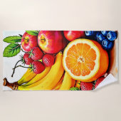 Serviette De Plage Fruits frais vibreux, délice design (Devant)