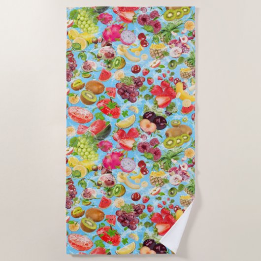Serviette De Plage Fruits tropicaux salants (Devant)