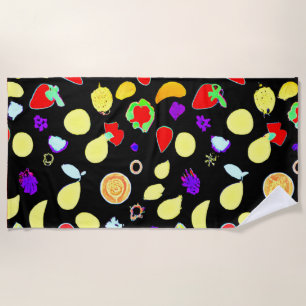 Serviette De Plage Fruits tropiques néons éclatés