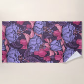 Serviette De Plage Fuchsia rose et violet (Devant)