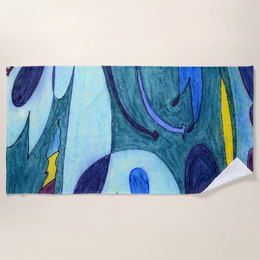 Serviette De Plage Fumes bleues (Devant)