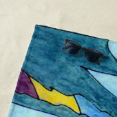 Serviette De Plage Fumes bleues (En situation)