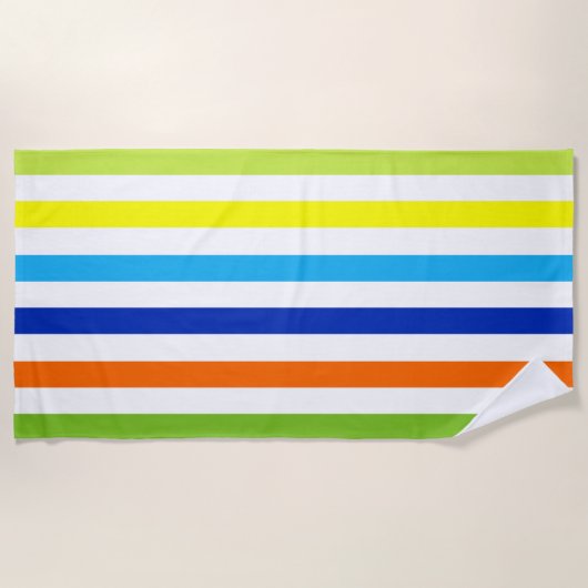 Serviette De Plage Fun Bright and Bold - Stripes modernes (Devant)