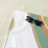 Serviette De Plage Fun Bubblegum soufflant Giraffe Liquide Swirl Bleu (En situation)