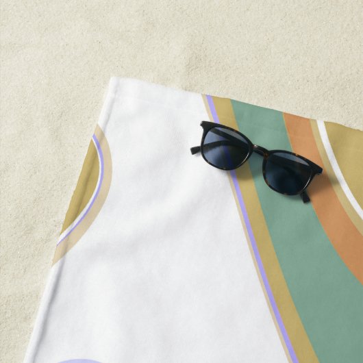 Serviette De Plage Fun Bubblegum soufflant Giraffe Liquide Swirl Bleu (En situation)