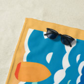 Serviette De Plage Fun Evil Eye Modern Ajouter Nom Plage serviette (En situation)