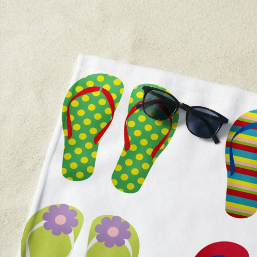Serviette De Plage Fun Flip Flops Personnalisé (En situation)