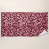 Serviette De Plage Fun Grand Fleur Couleur Gras (Devant)
