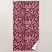 Serviette De Plage Fun Grand Fleur Couleur Gras (Devant)