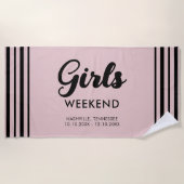 Serviette De Plage Fun Matching Girls Week-end Voyage Destination (Devant)