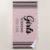 Serviette De Plage Fun Matching Girls Week-end Voyage Destination (Devant)