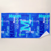Serviette De Plage Fun Personalized and Monogrammed Boy's (Devant)