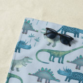 Serviette De Plage Fun Personalized Name Dinosaur Pattern (En situation)