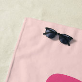 Serviette De Plage Fun Retro Rose Mme Mariée (En situation)