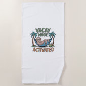 Serviette De Plage Fun sloth Mode Vacances Activé Vacances chill vi (Devant)