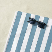 Serviette De Plage Fun Torn Stripes Blue Layel Nom Plage Serviette (En situation)