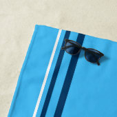 Serviette De Plage Funky Abstrait Art clair Bleu foncé Blanc (En situation)