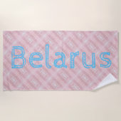 Serviette De Plage Funky Belarus Folk Cross Stitted Beach Towel (Devant)