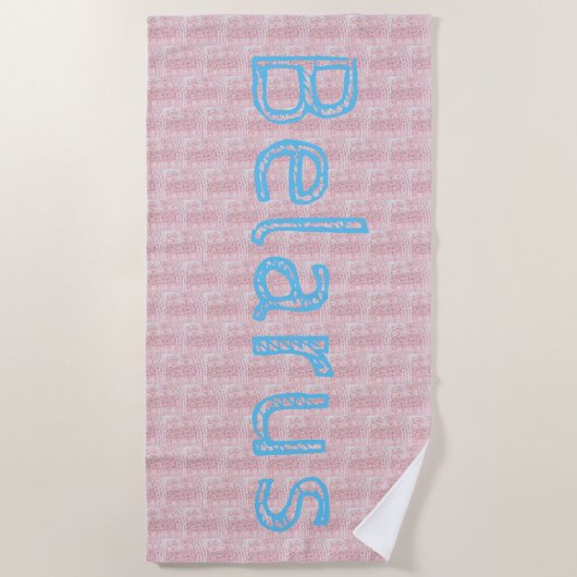 Serviette De Plage Funky Belarus Folk Cross Stitted Beach Towel (Devant)