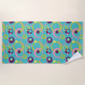 Serviette de plage Funky Blue Circles (Devant)
