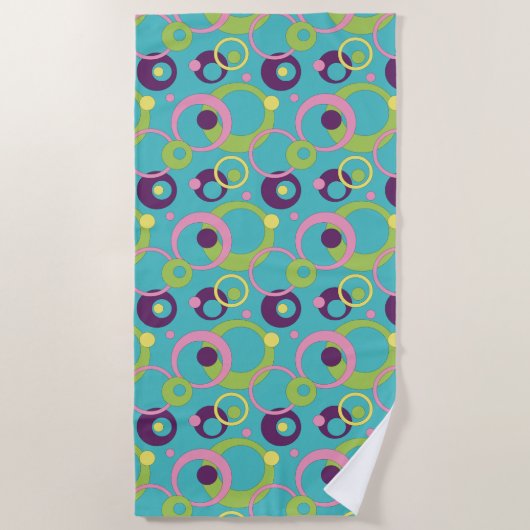 Serviette de plage Funky Blue Circles (Devant)