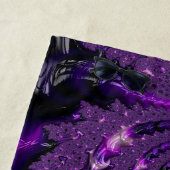 Serviette De Plage Funky Bold Boho Purple Digital Abstrait Fractal (En situation)