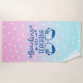 Serviette De Plage Funky Enseignant Pastel Blue Rose Ombre Aquarelle (Devant)