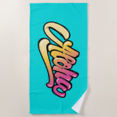 Serviette De Plage Funky Modern Aqua Blue Hawaiian Aloha (Devant)