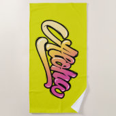 Serviette De Plage Funky Péridot | Aloha Jaune Doré (Devant)